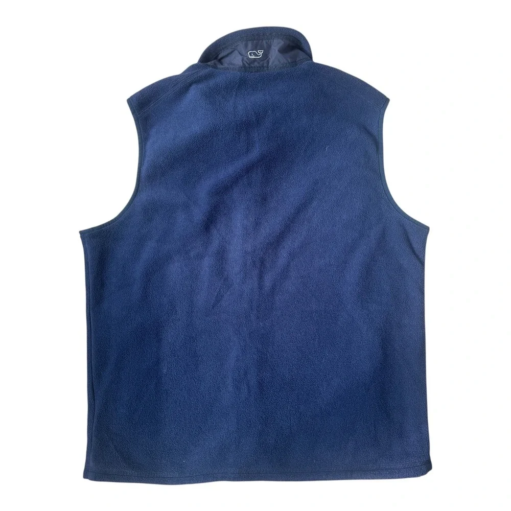 Vineyard‎ Vines Men's M Navy Harbor Fleece Vest Whale Logo Martha's Vineyard